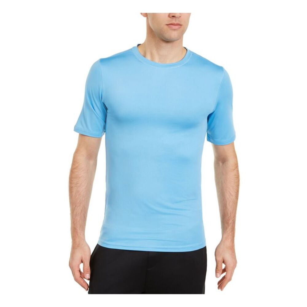 NWT CLUBROOM Mens Blue Short Sleeve Crew Neck Quick-Dry Quick-Dry Shirt L